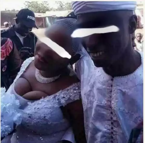 Madness! Bride Wears Dress Showing Her Huge Breasts on Her Wedding Day (Photo)